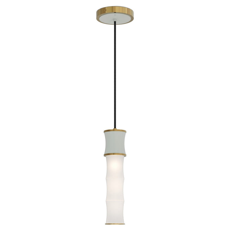 Robert Abbey CL85 One Light Pendant, Celadon w/Modern Brass