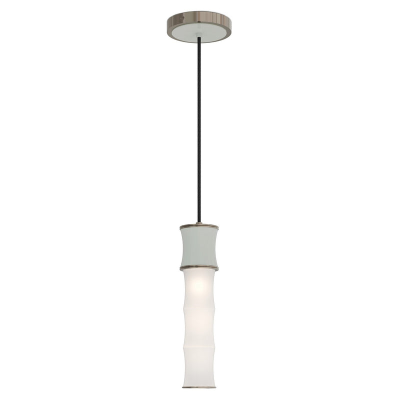 Robert Abbey CL86 One Light Pendant, Celadon w/Polished Nickel