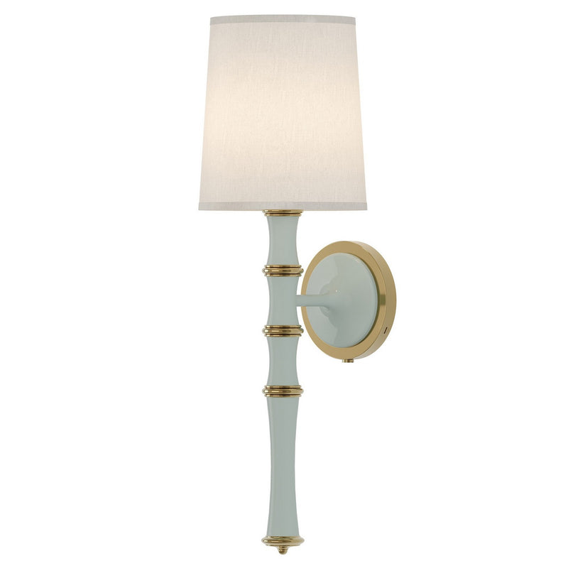 Robert Abbey CL87 One Light Wall Sconce, Celadon w/Modern Brass