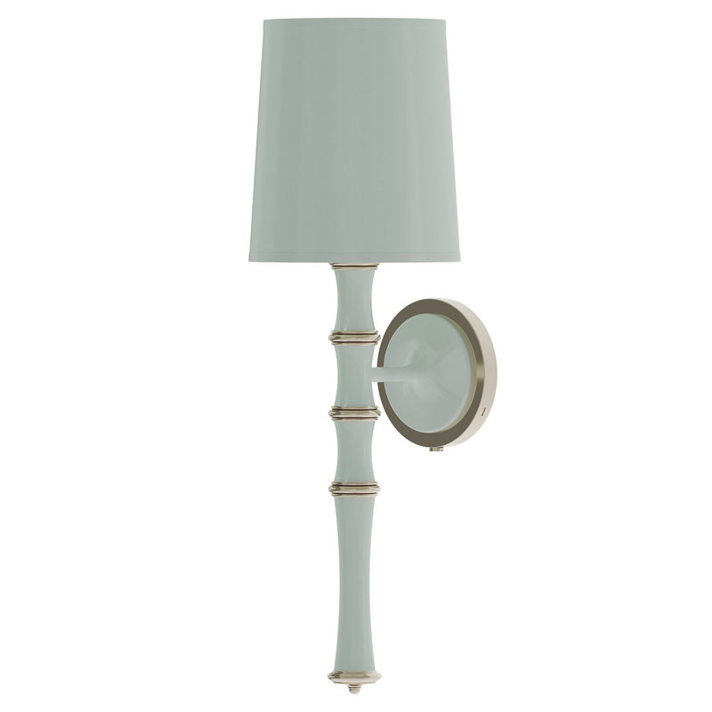 Robert Abbey CL88X One Light Wall Sconce, Celadon w/Polished Nickel
