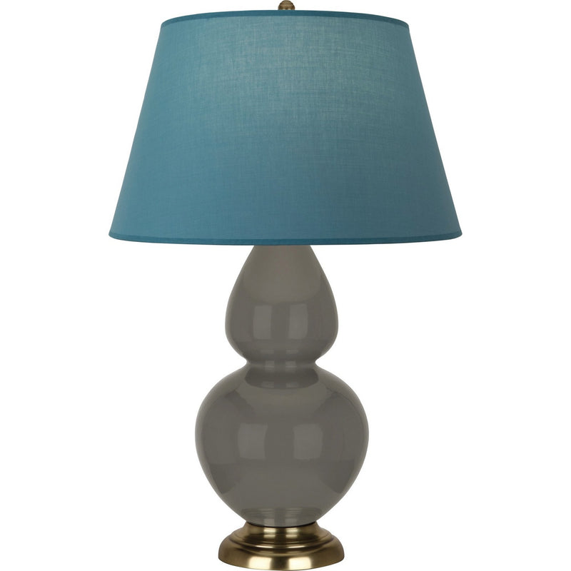 Robert Abbey CR20B One Light Table Lamp, Ash Glazed Ceramic w/Antique Natural Brass