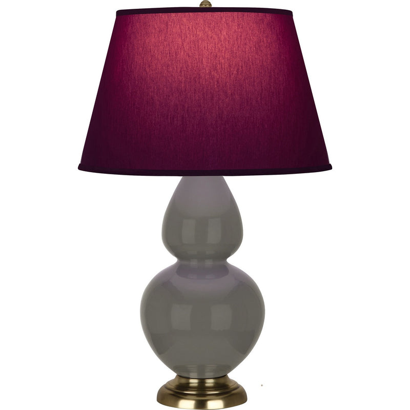 Robert Abbey CR20P One Light Table Lamp, Ash Glazed Ceramic w/Antique Natural Brass