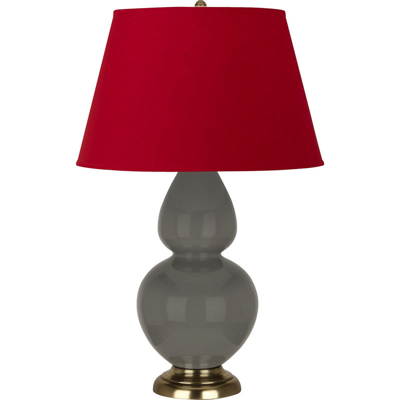 Robert Abbey CR20R One Light Table Lamp, Ash Glazed Ceramic w/Antique Natural Brass
