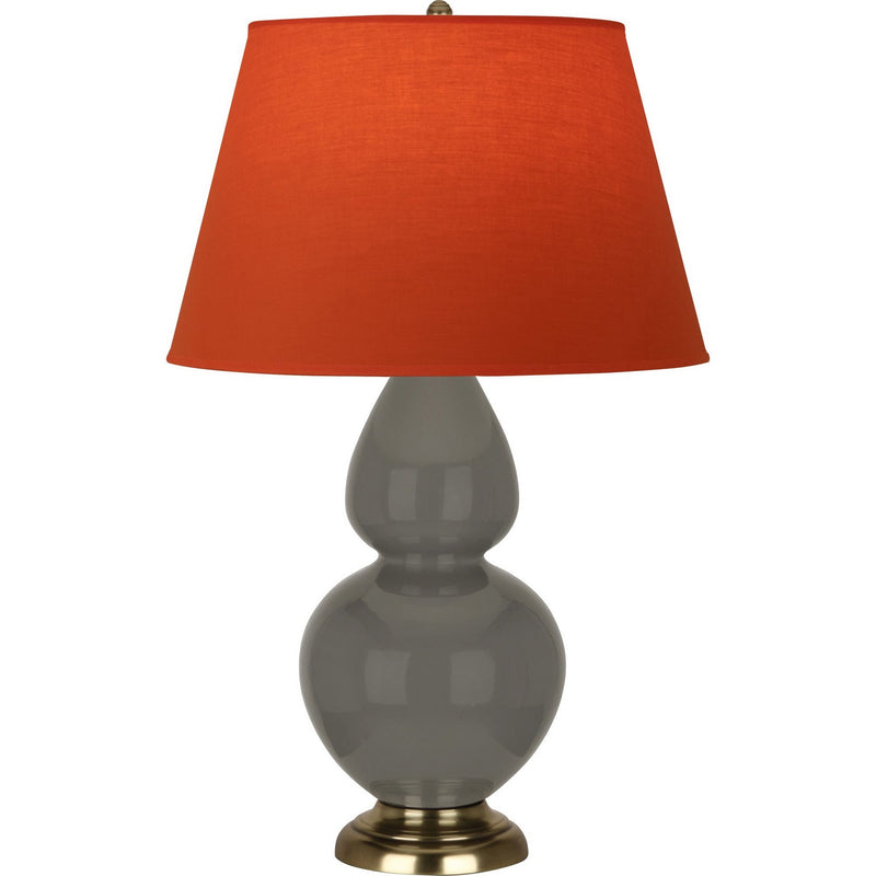 Robert Abbey CR20T One Light Table Lamp, Ash Glazed Ceramic w/Antique Natural Brass