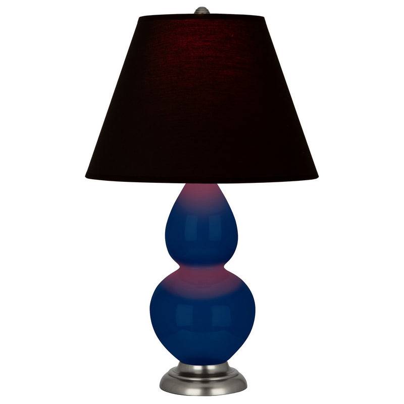 Robert Abbey CT12K One Light Accent Lamp, Cobalt Glazed Ceramic w/Antique Silver
