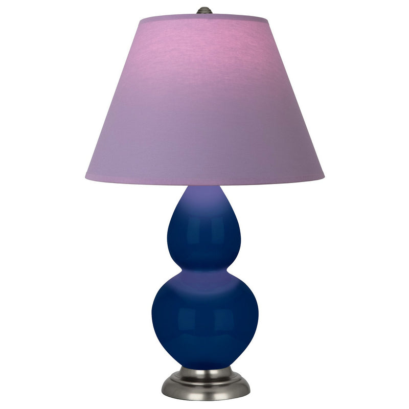 Robert Abbey CT12L One Light Accent Lamp, Cobalt Glazed Ceramic w/Antique Silver