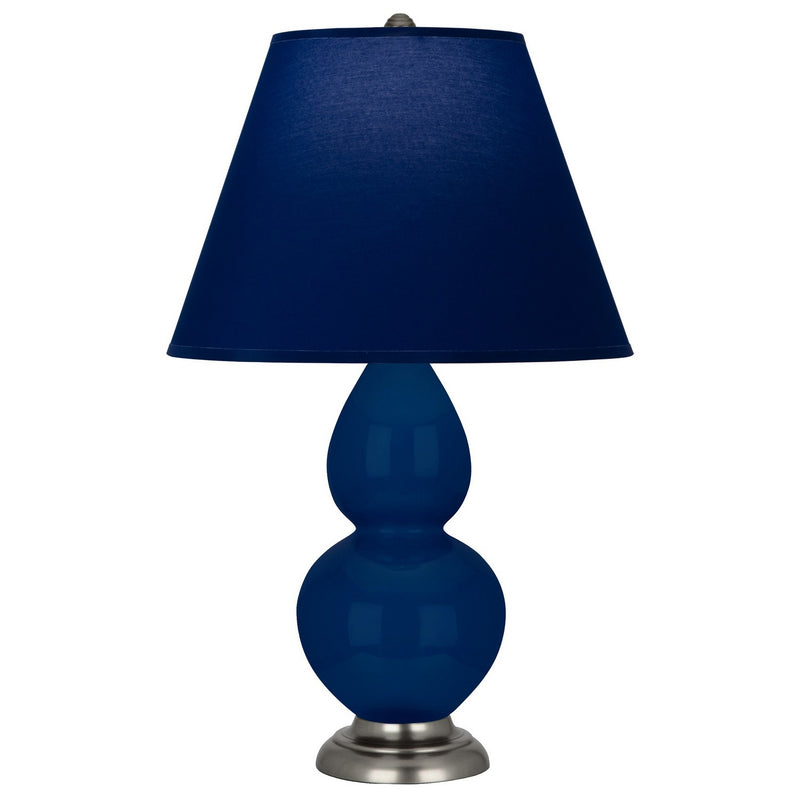 Robert Abbey CT12N One Light Accent Lamp, Cobalt Glazed Ceramic w/Antique Silver