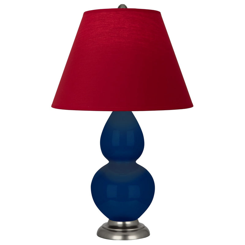 Robert Abbey CT12R One Light Accent Lamp, Cobalt Glazed Ceramic w/Antique Silver