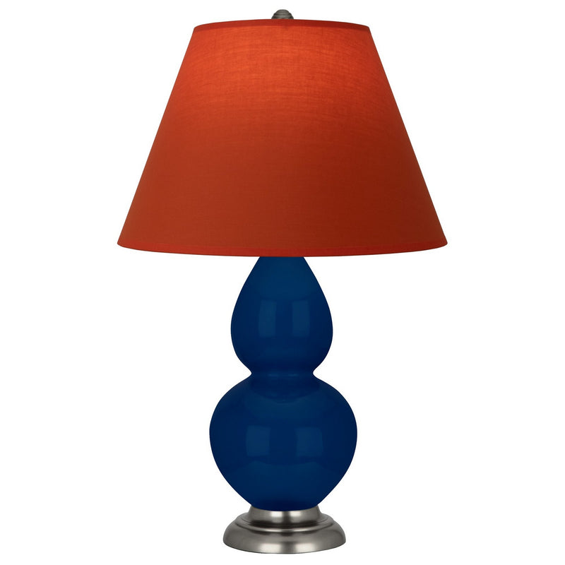 Robert Abbey CT12T One Light Accent Lamp, Cobalt Glazed Ceramic w/Antique Silver