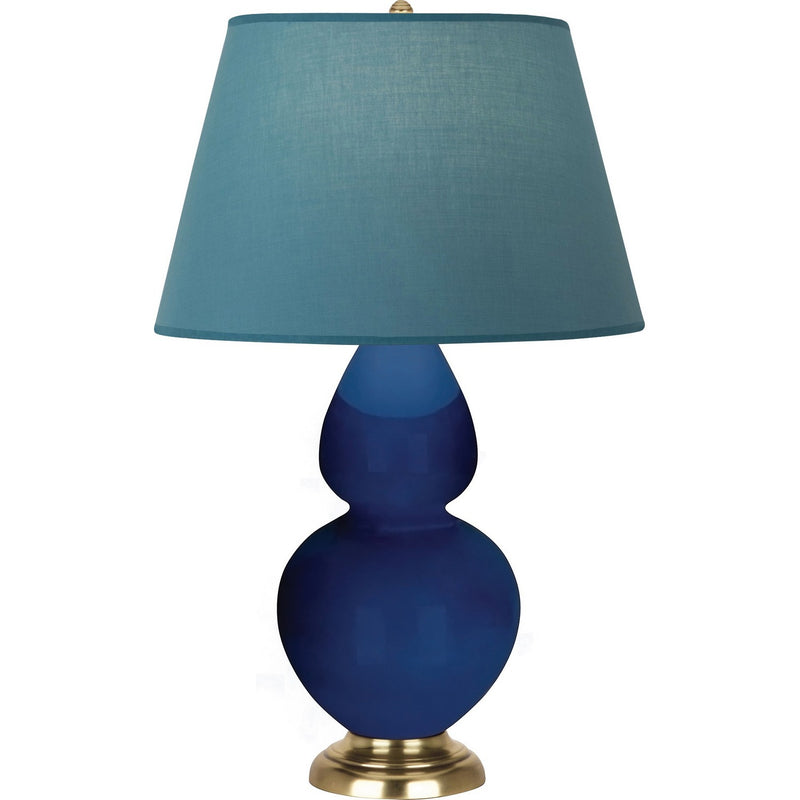 Robert Abbey CT20B One Light Table Lamp, Cobalt Glazed Ceramic w/Antique Natural Brass