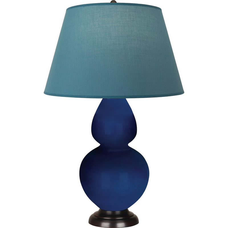 Robert Abbey CT21B One Light Table Lamp, Cobalt Glazed Ceramic w/Deep Patina Bronze