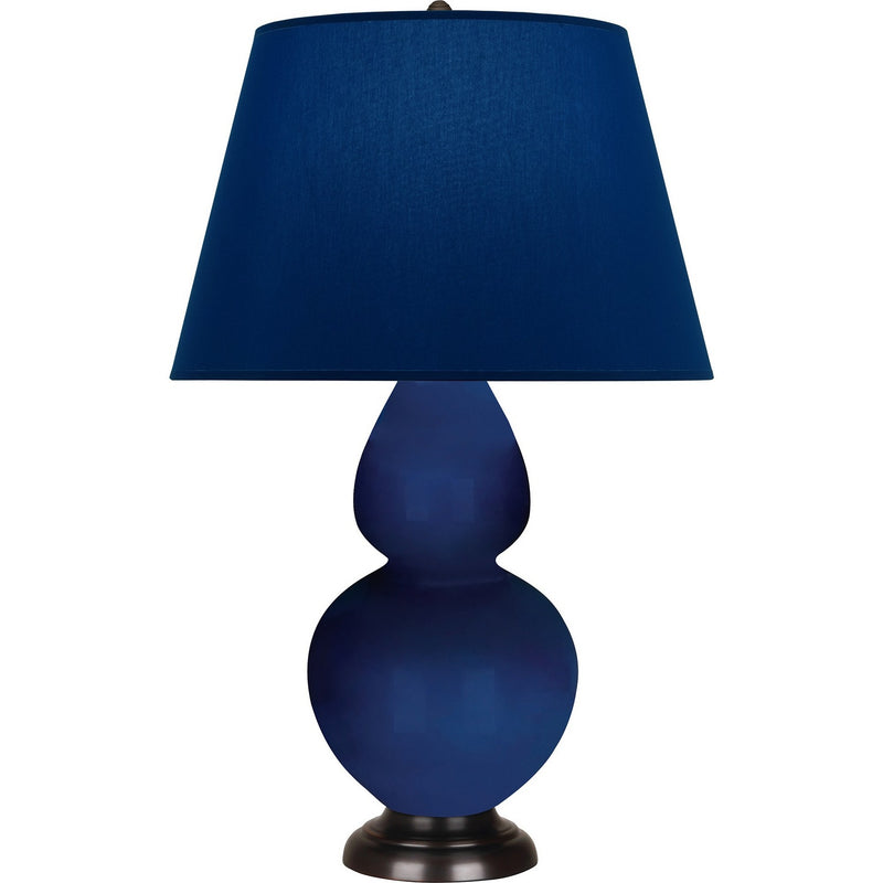 Robert Abbey CT21N One Light Table Lamp, Cobalt Glazed Ceramic w/Deep Patina Bronze