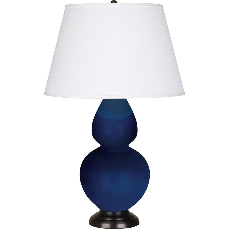 Robert Abbey CT21X One Light Table Lamp, Cobalt Glazed Ceramic w/Deep Patina Bronze