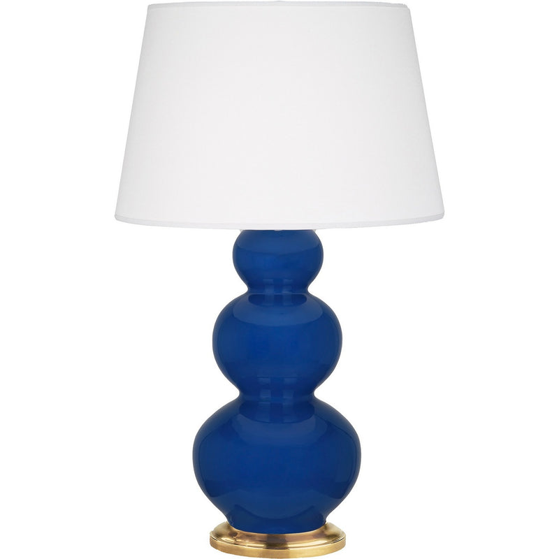 Robert Abbey CT40X One Light Table Lamp, Cobalt Glazed Ceramic w/Antique Natural Brass