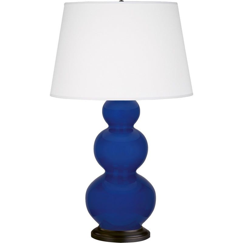 Robert Abbey CT41X One Light Table Lamp, Cobalt Glazed Ceramic w/Deep Patina Bronze