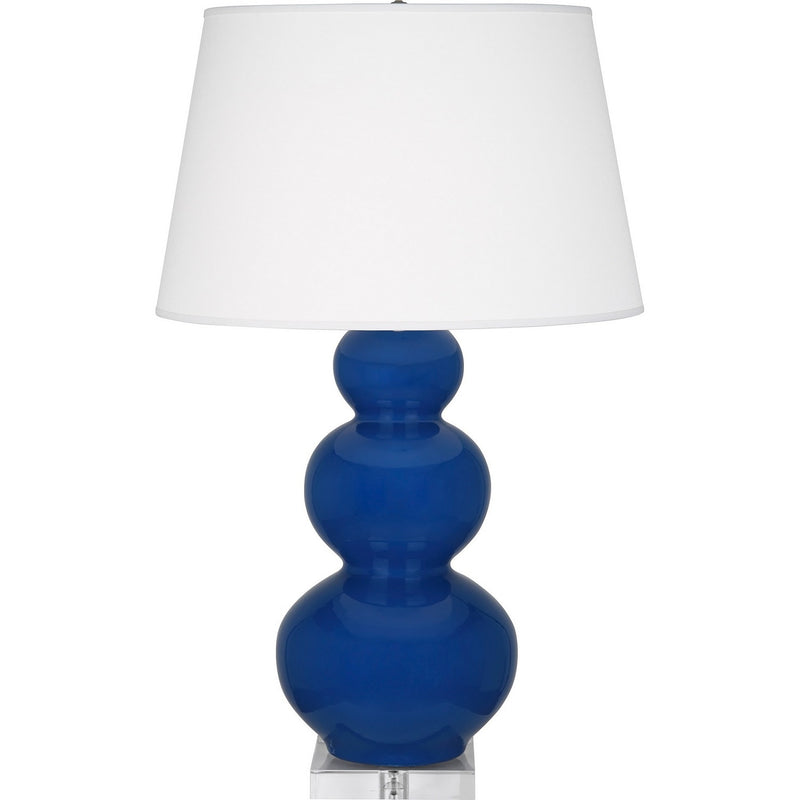 Robert Abbey CT43X One Light Table Lamp, Cobalt Glazed Ceramic w/Lucite
