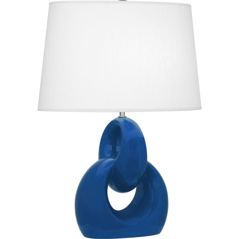 Robert Abbey CT981 One Light Table Lamp, Cobalt Glazed Ceramic w/Polished Nickel