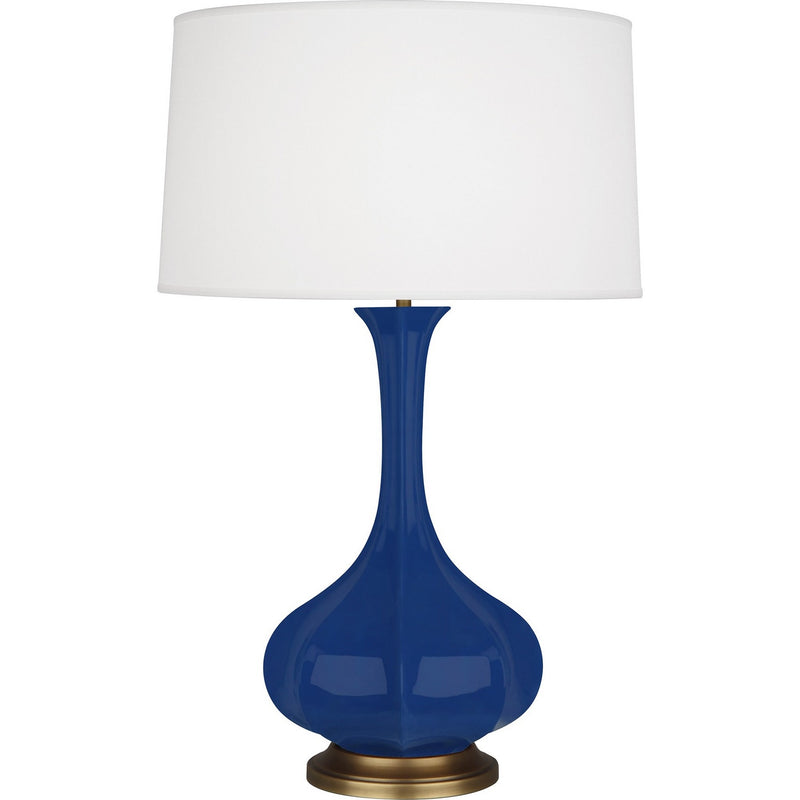 Robert Abbey CT994 One Light Table Lamp, Cobalt Glazed Ceramic w/Aged Brass