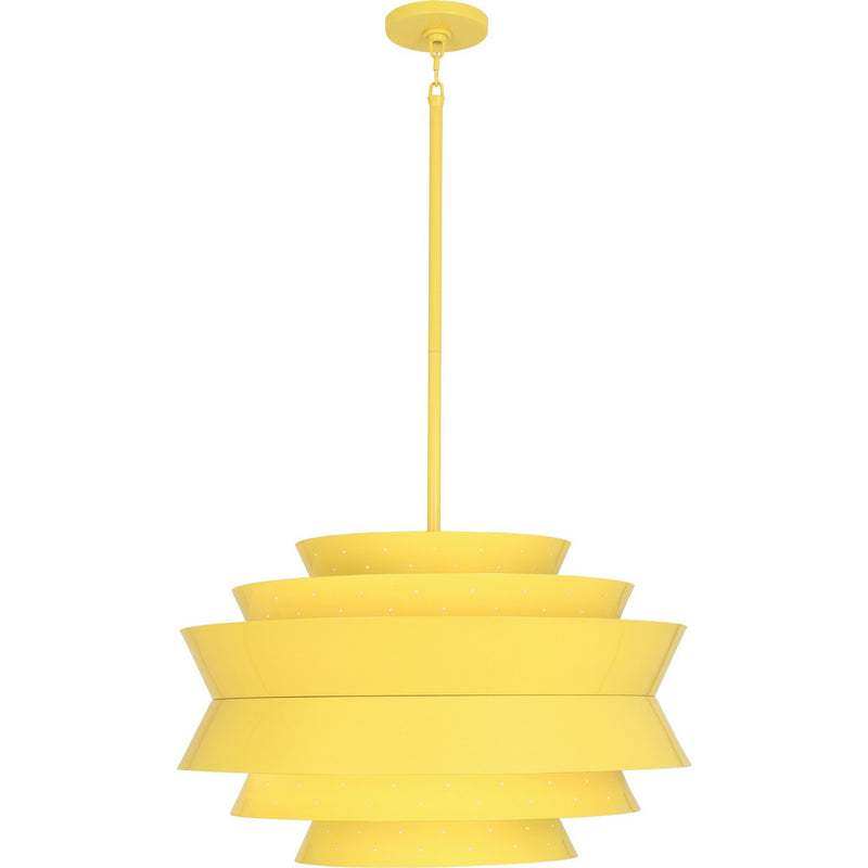 Robert Abbey CY983 Three Light Pendant, Canary Yellow Gloss