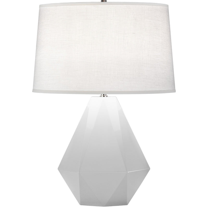Robert Abbey DY930 One Light Table Lamp, Daisy Glazed Ceramic w/Polished Nickel