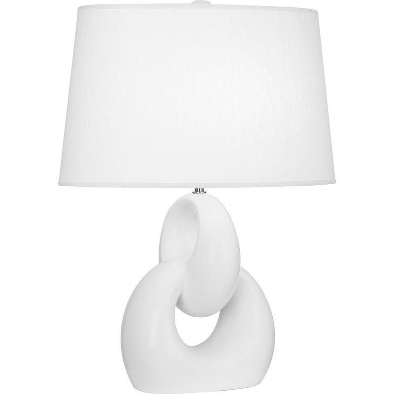 Robert Abbey DY981 One Light Table Lamp, Daisy Glazed Ceramic w/Polished Nickel