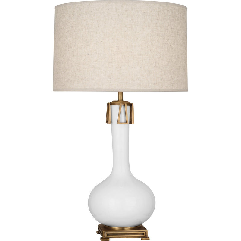Robert Abbey DY992 One Light Table Lamp, Daisy Glazed Ceramic w/Aged Brass