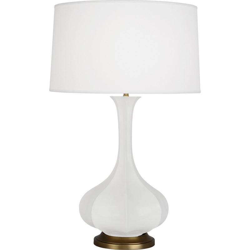 Robert Abbey DY994 One Light Table Lamp, Daisy Glazed Ceramic w/Aged Brass