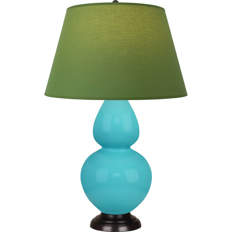 Robert Abbey EB21G One Light Table Lamp, Egg Blue Glazed Ceramic w/Deep Patina Bronze
