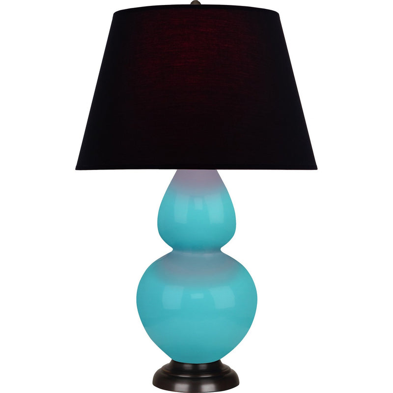 Robert Abbey EB21K One Light Table Lamp, Egg Blue Glazed Ceramic w/Deep Patina Bronze