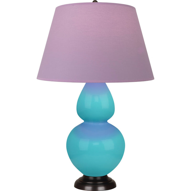 Robert Abbey EB21L One Light Table Lamp, Egg Blue Glazed Ceramic w/Deep Patina Bronze