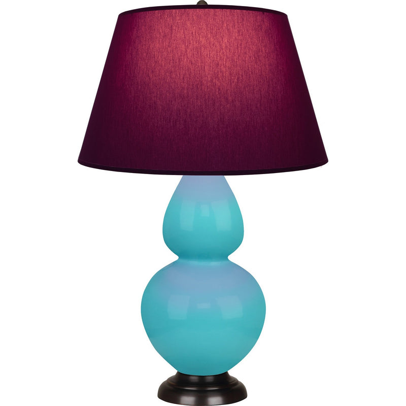 Robert Abbey EB21P One Light Table Lamp, Egg Blue Glazed Ceramic w/Deep Patina Bronze