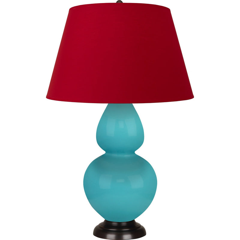 Robert Abbey EB21R One Light Table Lamp, Egg Blue Glazed Ceramic w/Deep Patina Bronze