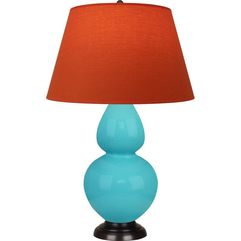 Robert Abbey EB21T One Light Table Lamp, Egg Blue Glazed Ceramic w/Deep Patina Bronze