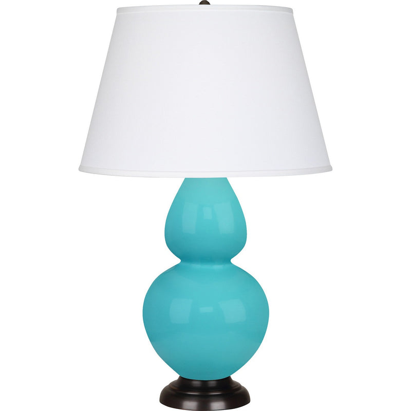 Robert Abbey EB21X One Light Table Lamp, Egg Blue Glazed Ceramic w/Deep Patina Bronze