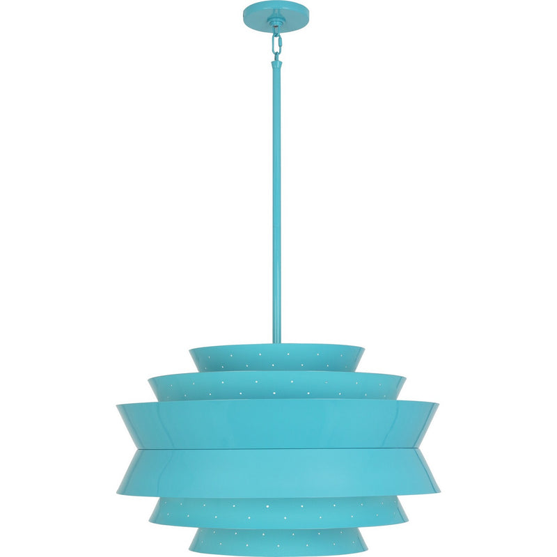 Robert Abbey EB983 Three Light Pendant, Egg Blue Gloss