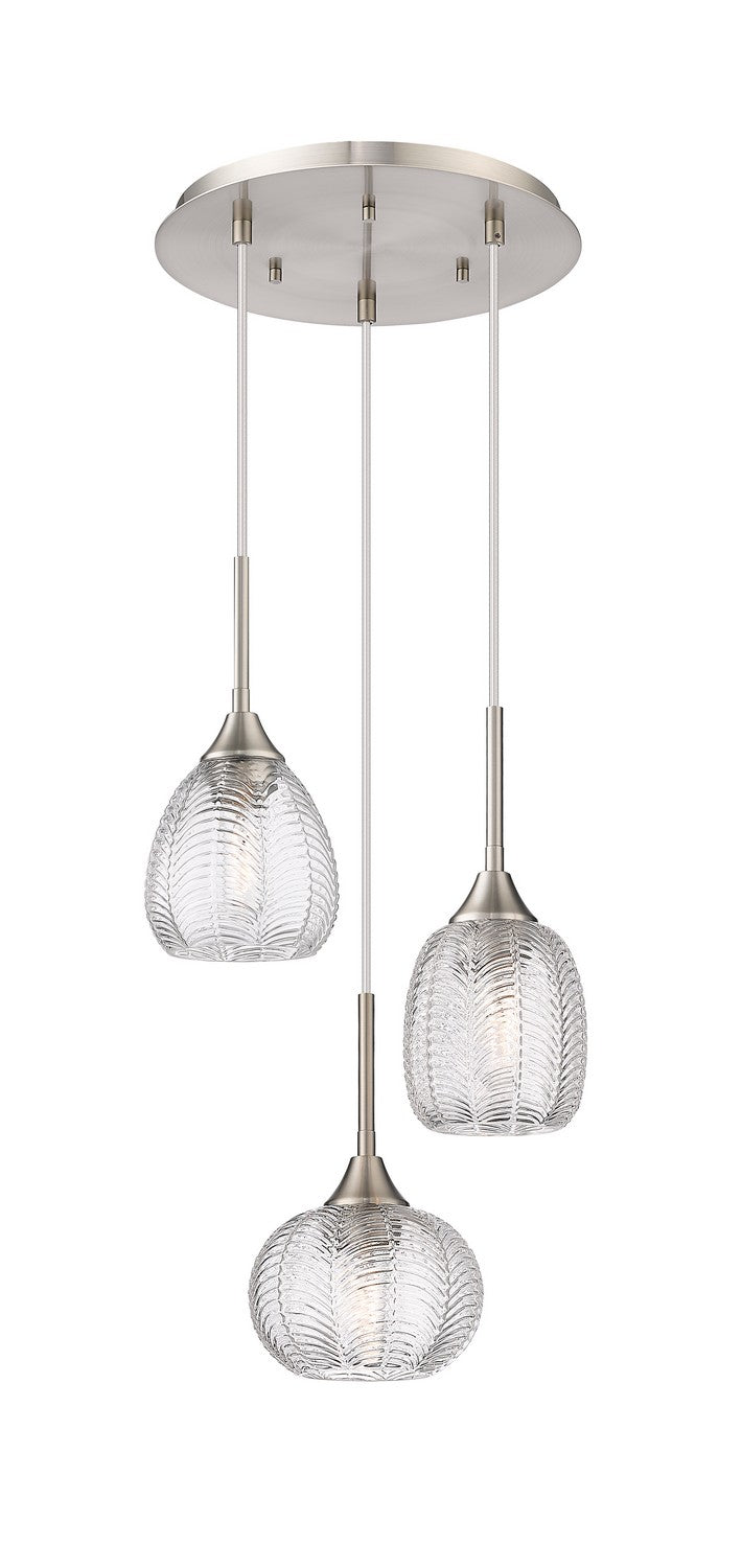 Innovations 113B-3P-SN-G323-MU Three Light Pendant, Brushed Satin Nickel