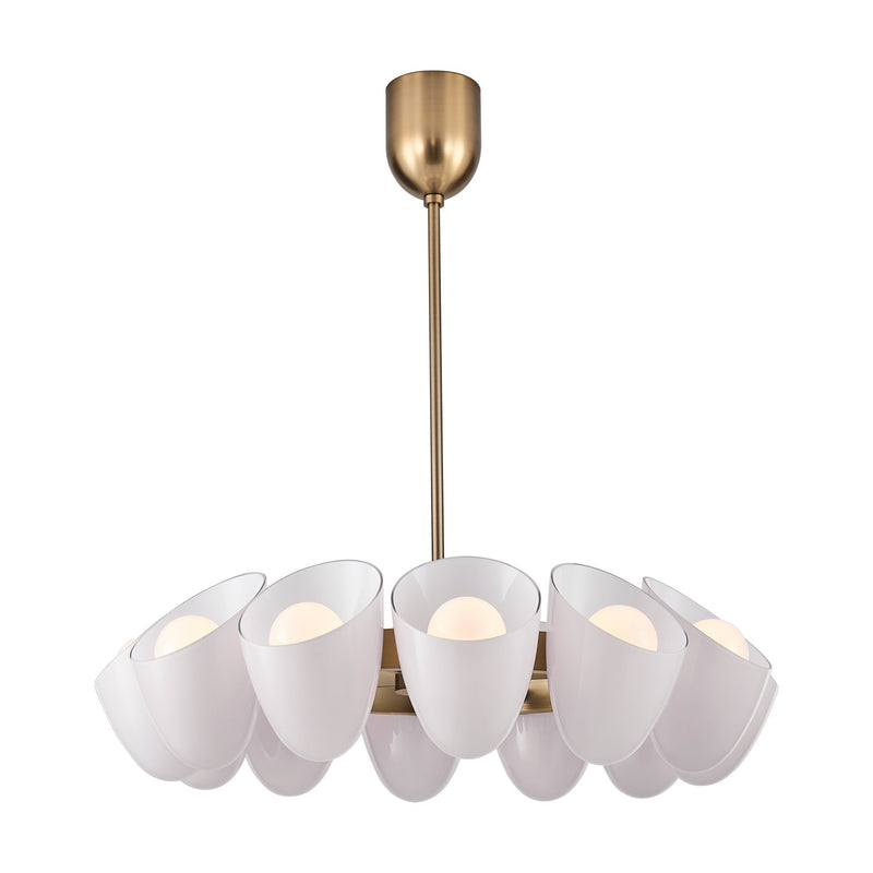 Kalco 524356WBWT 12 Light Chandelier, Winter Brass