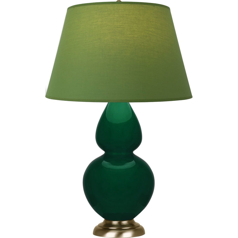 Robert Abbey JU20G One Light Table Lamp, Jungle Glazed Ceramic w/Antique Natural Brass
