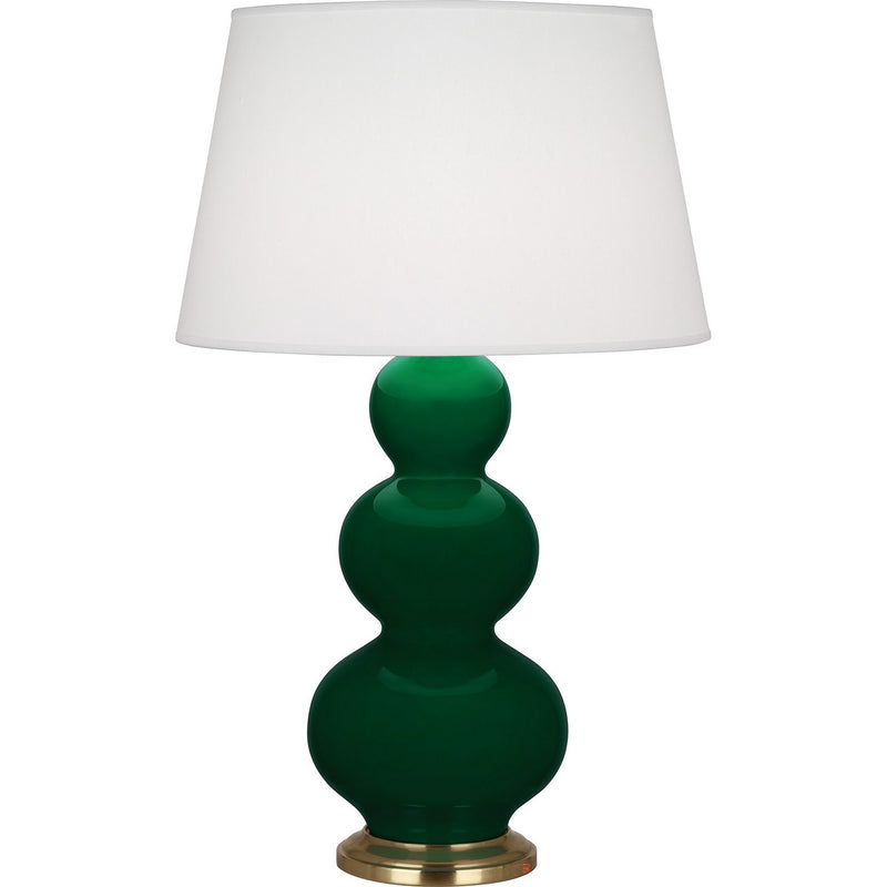 Robert Abbey JU40X One Light Table Lamp, Jungle Glazed Ceramic w/Antique Natural Brass