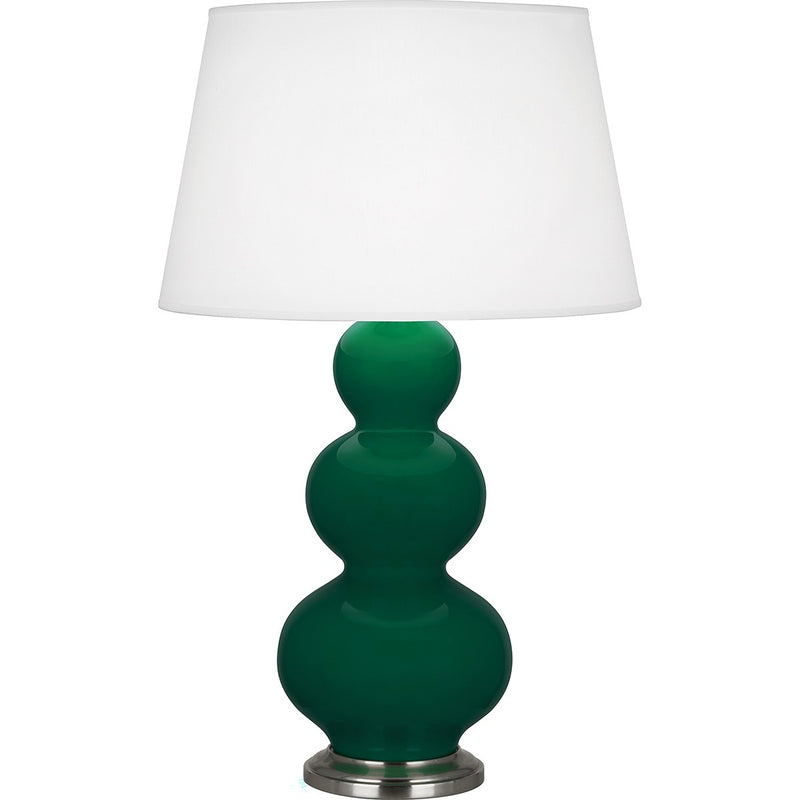 Robert Abbey JU42X One Light Table Lamp, Jungle Glazed Ceramic w/Antique Silver