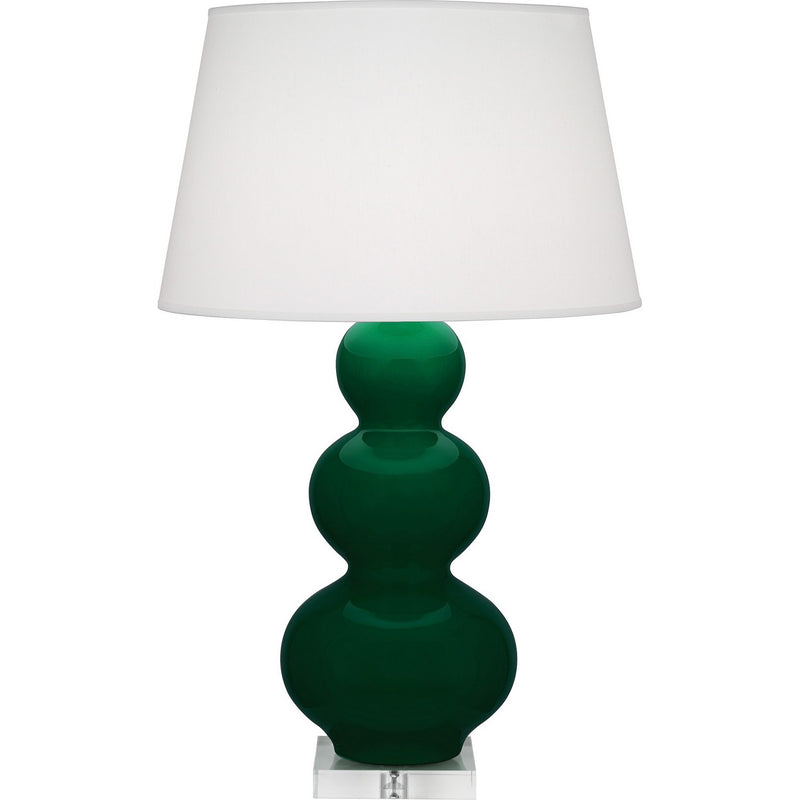 Robert Abbey JU43X One Light Table Lamp, Jungle Glazed Ceramic w/Lucite