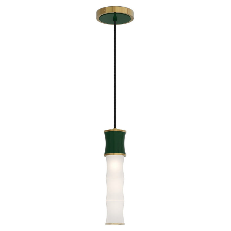 Robert Abbey JU85 One Light Pendant, Jungle w/Modern Brass
