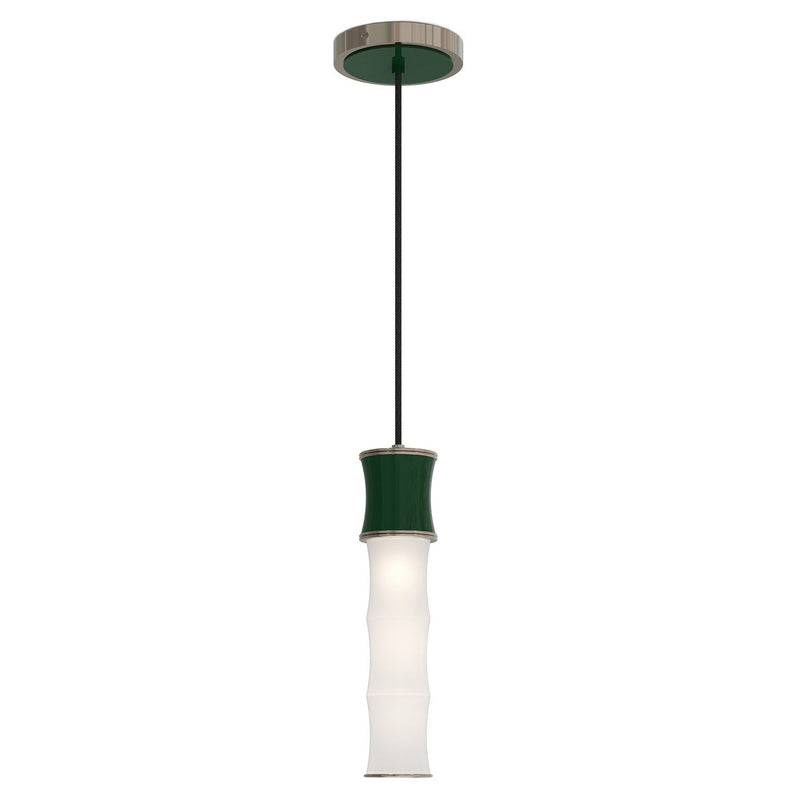 Robert Abbey JU86 One Light Pendant, Jungle w/Polished Nickel