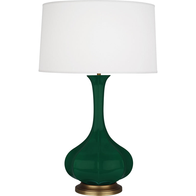 Robert Abbey JU994 One Light Table Lamp, Jungle Glazed Ceramic w/Aged Brass