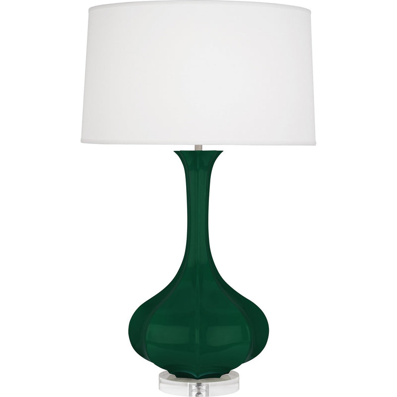 Robert Abbey JU996 One Light Table Lamp, Jungle Glazed Ceramic w/Lucite