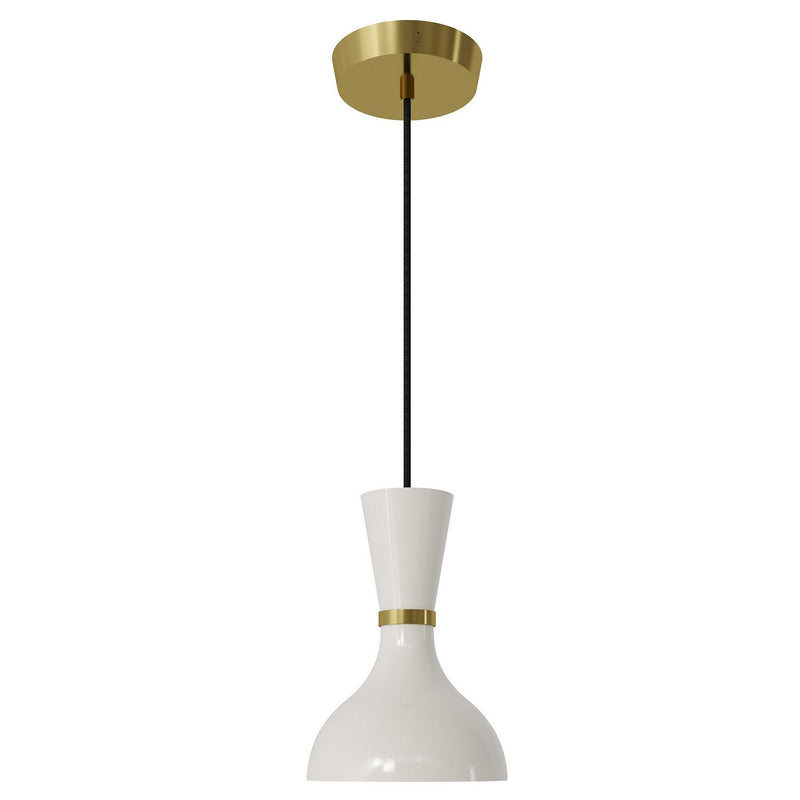 Robert Abbey LY01LY One Light Pendant, Modern Brass w/Lily Painted