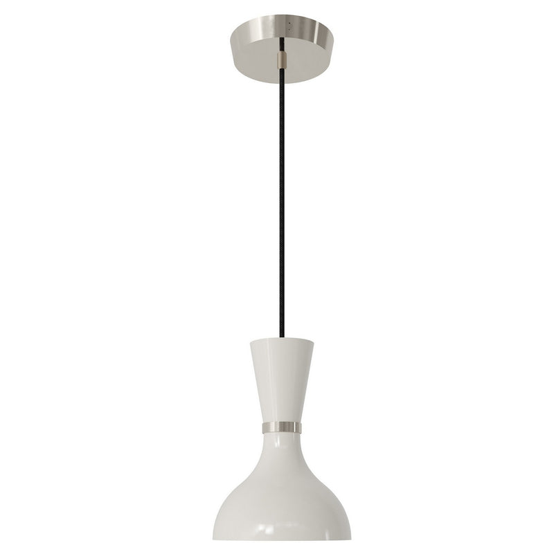 Robert Abbey LY02LY One Light Pendant, Polished Nickel w/Lily Painted