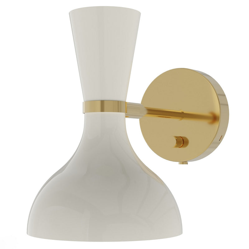 Robert Abbey LY05LY One Light Wall Sconce, Modern Brass w/Lily Painted