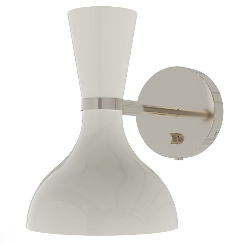 Robert Abbey LY06LY One Light Wall Sconce, Polished Nickel w/Lily Painted