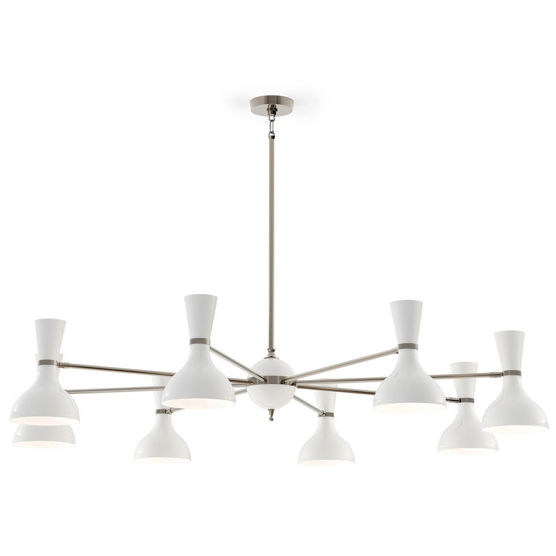 Robert Abbey LY09LY Eight Light Chandelier, Polished Nickel w/Lily Painted